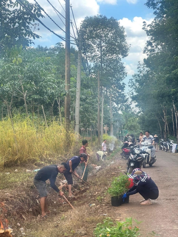 XÃ BÌNH SƠN TỔ CHỨC TRỒNG TUYẾN ĐƯỜNG HOA